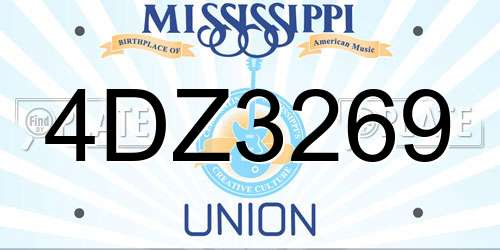 4DZ3269 Mississippi License Plate