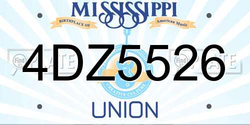 4DZ5526 Mississippi License Plate