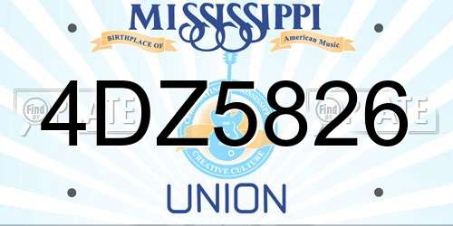 4DZ5826 Mississippi License Plate