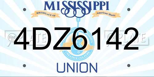 4DZ6142 Mississippi License Plate