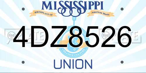 4DZ8526 Mississippi License Plate