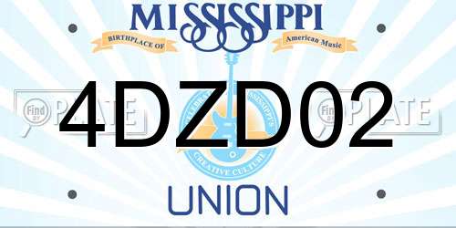 4DZD02 Mississippi License Plate