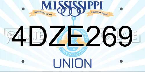 4DZE269 Mississippi License Plate