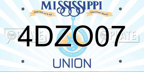 4DZO07 Mississippi License Plate