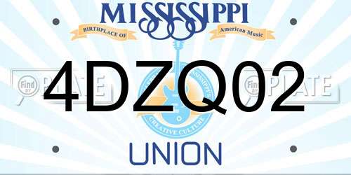 4DZQ02 Mississippi License Plate