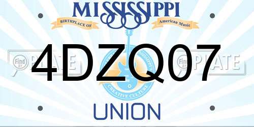4DZQ07 Mississippi License Plate