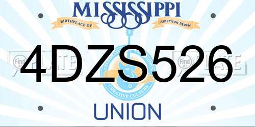 4DZS526 Mississippi License Plate