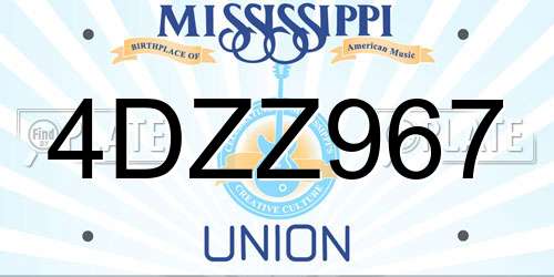 4DZZ967 Mississippi License Plate