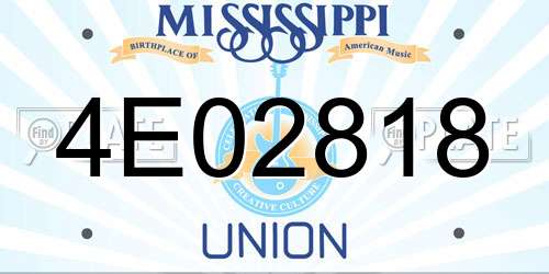 4E02818 Mississippi License Plate