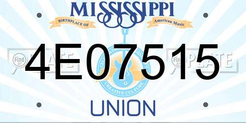 4E07515 Mississippi License Plate