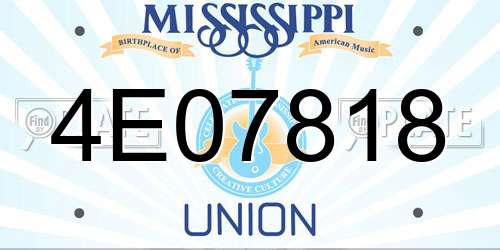 4E07818 Mississippi License Plate