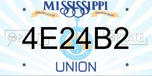 4E24B2 Mississippi License Plate