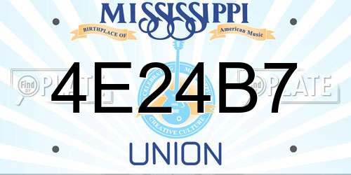 4E24B7 Mississippi License Plate