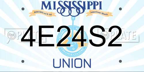4E24S2 Mississippi License Plate