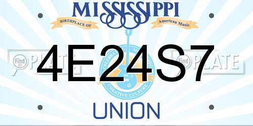 4E24S7 Mississippi License Plate