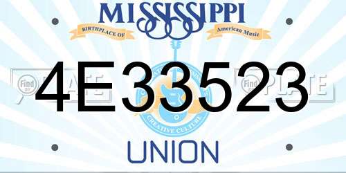 4E33523 Mississippi License Plate
