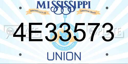 4E33573 Mississippi License Plate