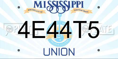 4E44T5 Mississippi License Plate