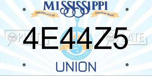 4E44Z5 Mississippi License Plate