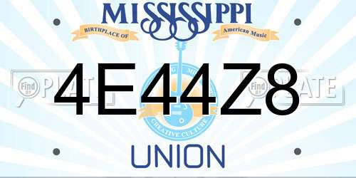 4E44Z8 Mississippi License Plate
