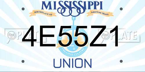 4E55Z1 Mississippi License Plate