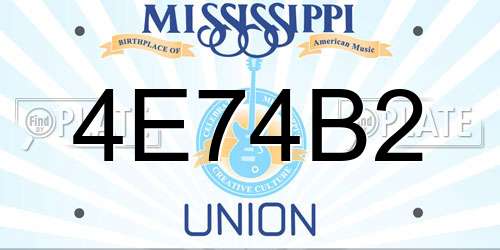 4E74B2 Mississippi License Plate