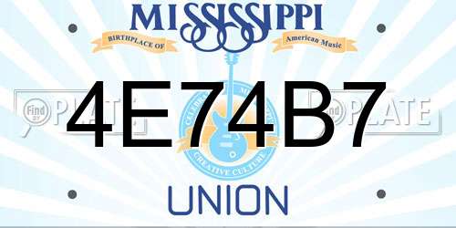 4E74B7 Mississippi License Plate