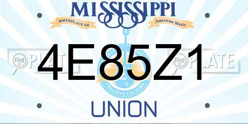 4E85Z1 Mississippi License Plate