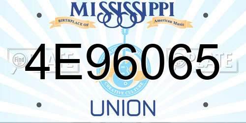4E96065 Mississippi License Plate