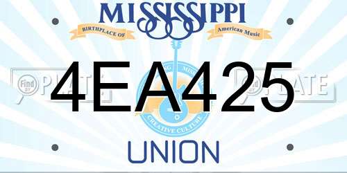 4EA425 Mississippi License Plate