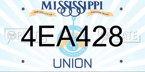 4EA428 Mississippi License Plate