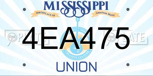 4EA475 Mississippi License Plate