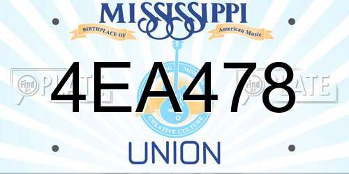 4EA478 Mississippi License Plate