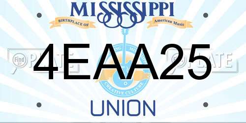 4EAA25 Mississippi License Plate