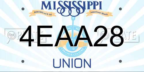 4EAA28 Mississippi License Plate