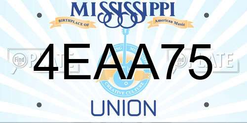 4EAA75 Mississippi License Plate