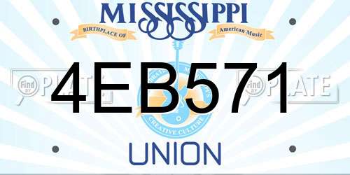 4EB571 Mississippi License Plate