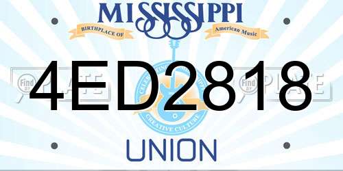 4ED2818 Mississippi License Plate