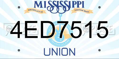 4ED7515 Mississippi License Plate