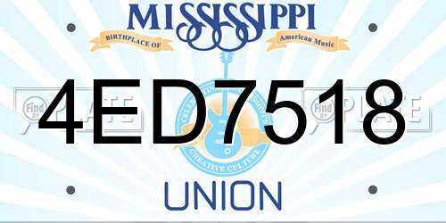 4ED7518 Mississippi License Plate