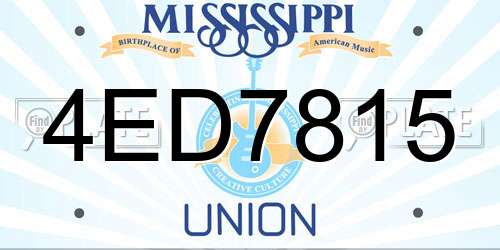 4ED7815 Mississippi License Plate