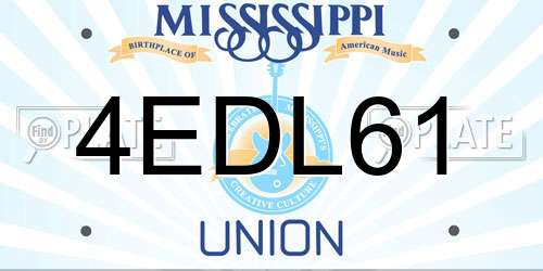 4EDL61 Mississippi License Plate