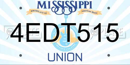 4EDT515 Mississippi License Plate