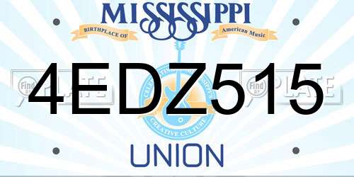 4EDZ515 Mississippi License Plate