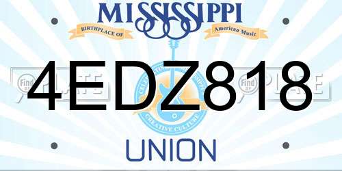 4EDZ818 Mississippi License Plate