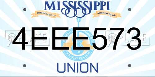 4EEE573 Mississippi License Plate