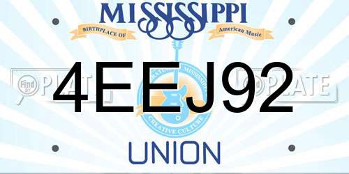 4EEJ92 Mississippi License Plate