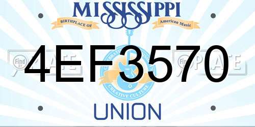 4EF3570 Mississippi License Plate
