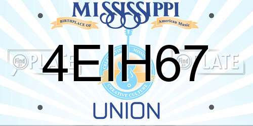 4EIH67 Mississippi License Plate