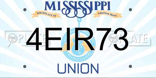 4EIR73 Mississippi License Plate